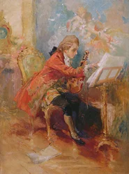 Mozart jouant du violon